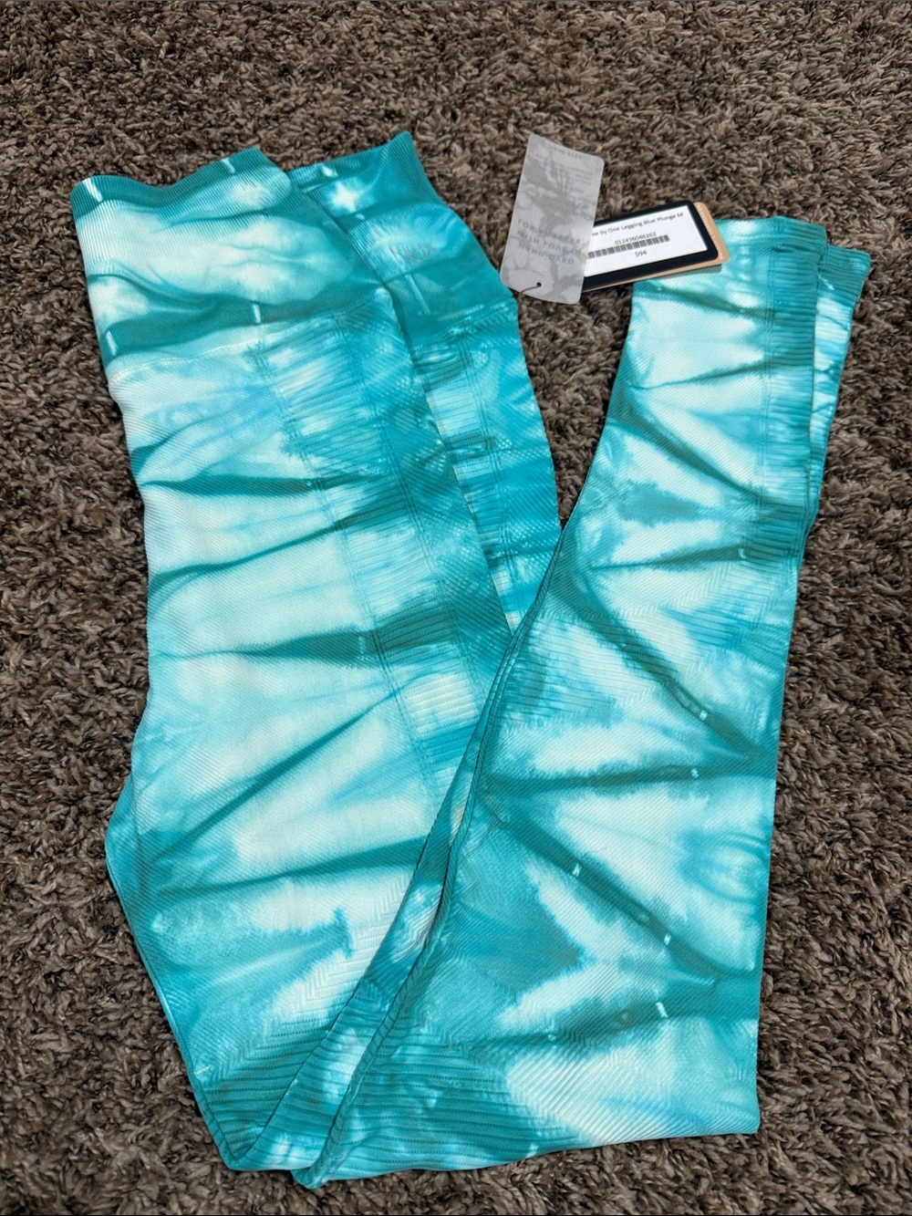NUX Teal Tie-Dye Kids Leggings Sz M
